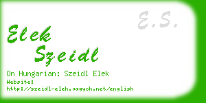 elek szeidl business card